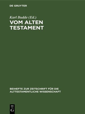 cover image of Vom Alten Testament